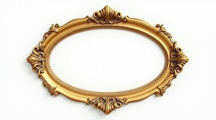 Elegant ornate gold oval frame for art or decor