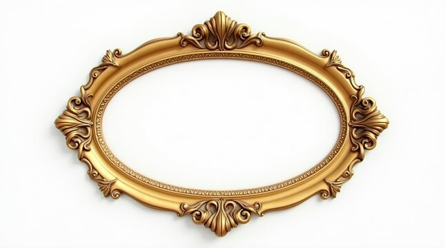 Elegant ornate gold oval frame for art or decor