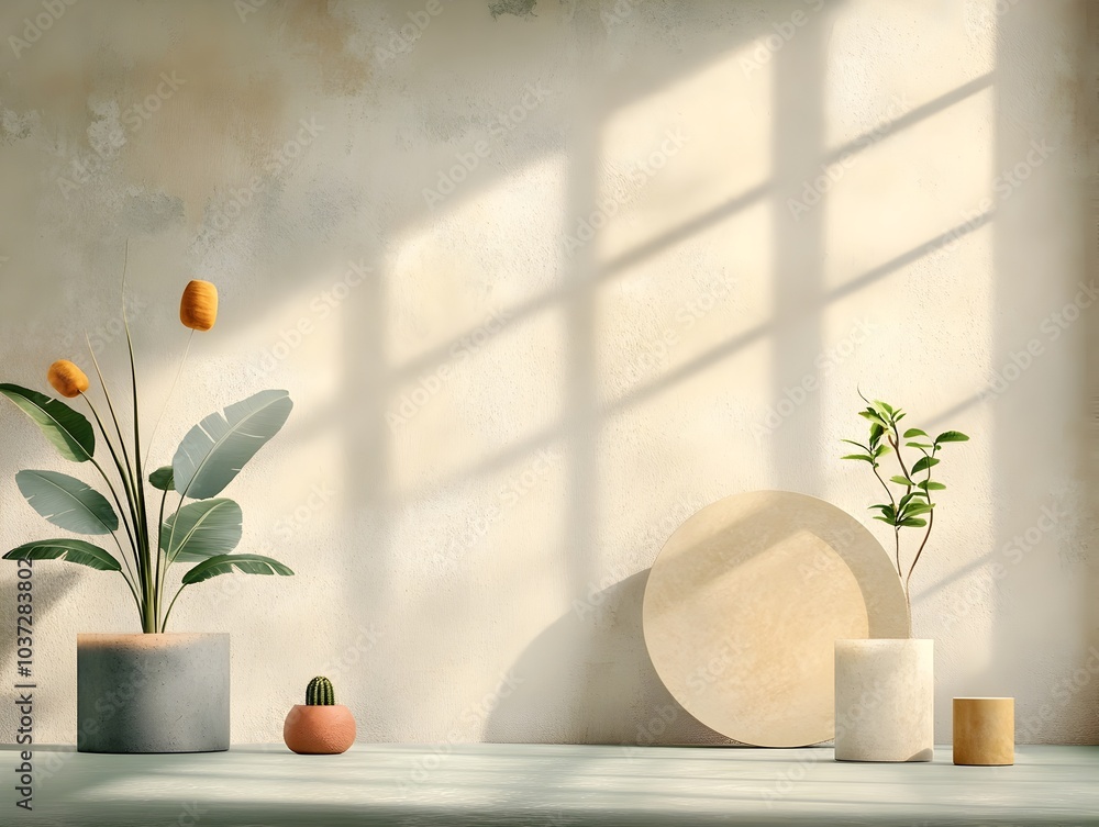 Poster radiant 3d studio scene with vivid highlights sleek pedestal display against a simple backdrop dynam