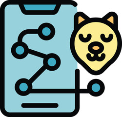 Fototapeta premium Dog tracking app is using gps navigation to track location of a dog