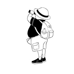 Binoculars and a man