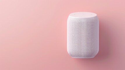 White Wireless Speaker on a Pink Background