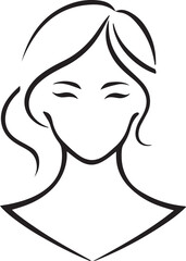 A vector silhouette image of a lady icon with a white background