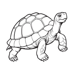 Silhouette vector style giant-tortoise with white background