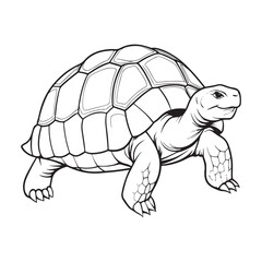 Silhouette vector style giant-tortoise with white background