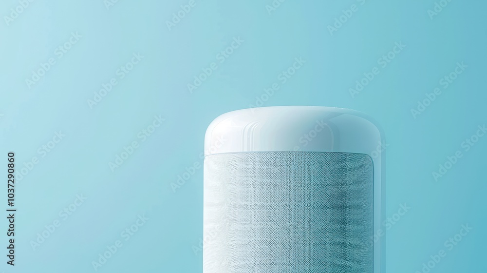 Sticker White Smart Speaker on a Blue Background