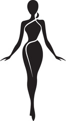 A vector silhouette image of a lady icon with a white background