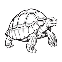 Silhouette vector style giant-tortoise with white background