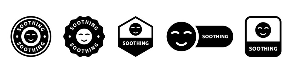 Soothing - vector icons for skincare products labeling.