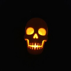 Generative, AI, glowing head sculpture with warm light on dark background, mysterious, artistic, modern design. 