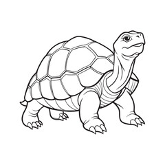 Silhouette vector style giant-tortoise with white background
