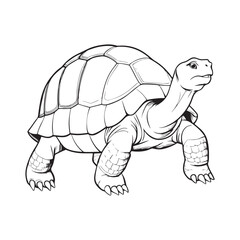 Silhouette vector style giant-tortoise with white background