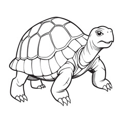 Silhouette vector style giant-tortoise with white background