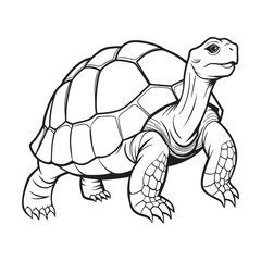 Silhouette vector style giant-tortoise with white background