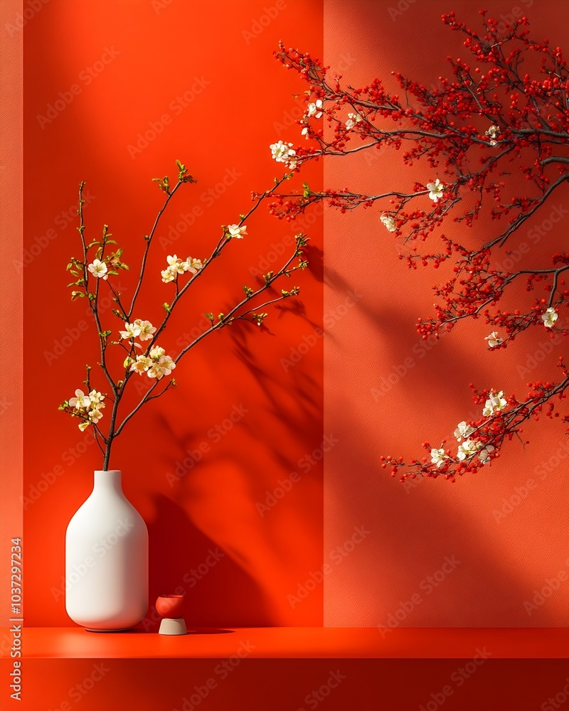 Poster sleek and modern 3d studio space featuring a bold solid color background and clean product display w