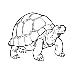 Silhouette vector style giant-tortoise with white background
