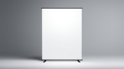 Modern 10 x 10 banner stand mockup for corporate use, featuring a creative, abstract design. Ideal for business events, this minimal pull-up banner is professional