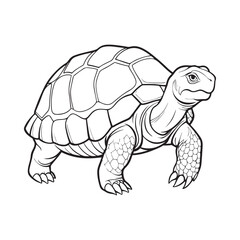 Silhouette vector style giant-tortoise with white background