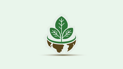 Sustainable Earth Concept with Leaf and Globe Illustration