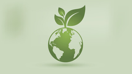 Sustainable Earth with Green Leaves Symbolizing Growth