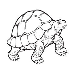 Silhouette vector style giant-tortoise with white background