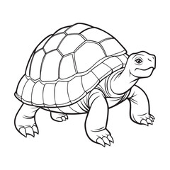 Silhouette vector style giant-tortoise with white background