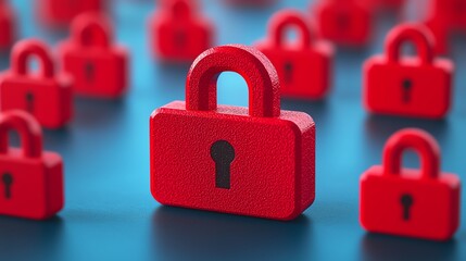 Cloud icon with multiple layers of locks, data security in cloud computing