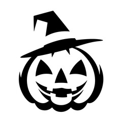 A vector silhouette image of a halloween icon with a white background