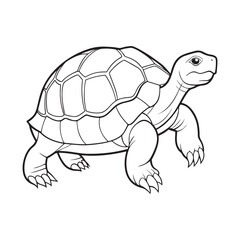 Silhouette vector style giant-tortoise with white background