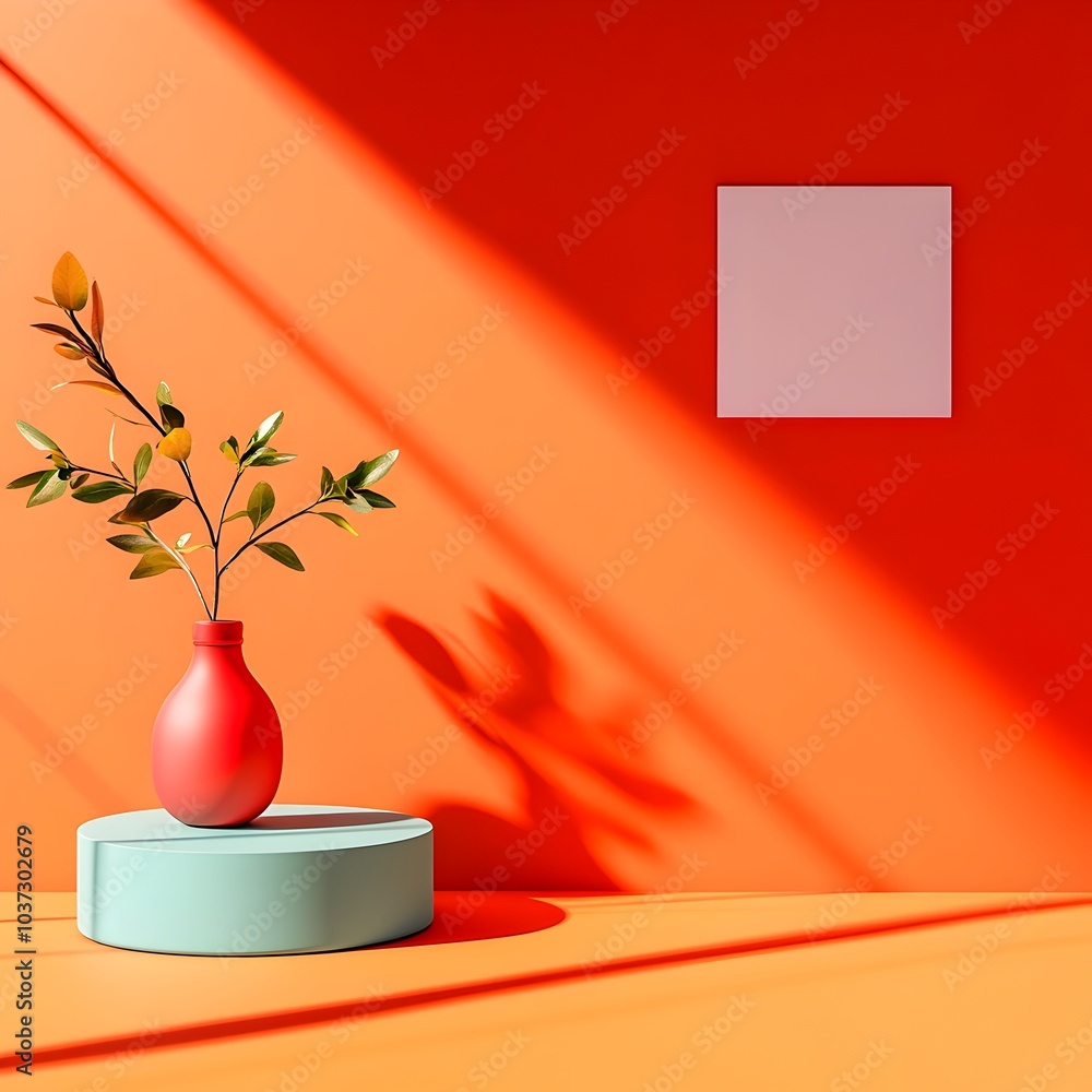 Poster captivating 3d studio space with sleek pedestal display striking accents and dramatic lighting from 