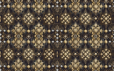 2x2 royal jewelry motifs in gold and silver tones-tiled