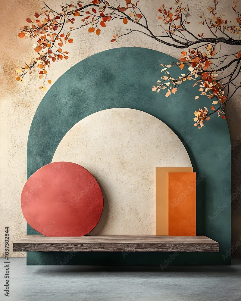 Poster captivating 3d studio backdrop featuring a clean minimalist design with diverse material textures ar
