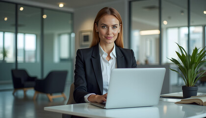 businesswoman working in office