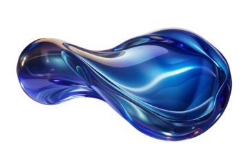 A futuristic abstract glass shape isolated on a transparent background.