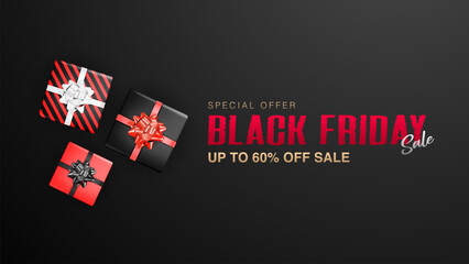 Black friday with luxury background. Black Friday sale banner design.Design template for Black Friday sale, advertising and social media.
