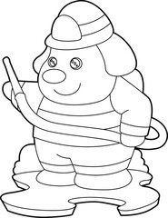 Dog Firefighter Fire department Animal Vector Graphic Art Illustration