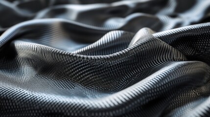Naklejka premium Carbon fiber wave texture, showcasing fluid lines and dynamic movement within the material.