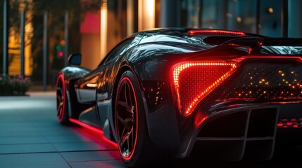 Carbon fiber with LED light effects, creating a bold, high-performance appearance.