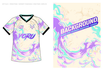 sublimation volleyball running cycling rugby jersey design sporty abstract flame fire liquid lava pattern background halftone marble texture vector illustration pastel