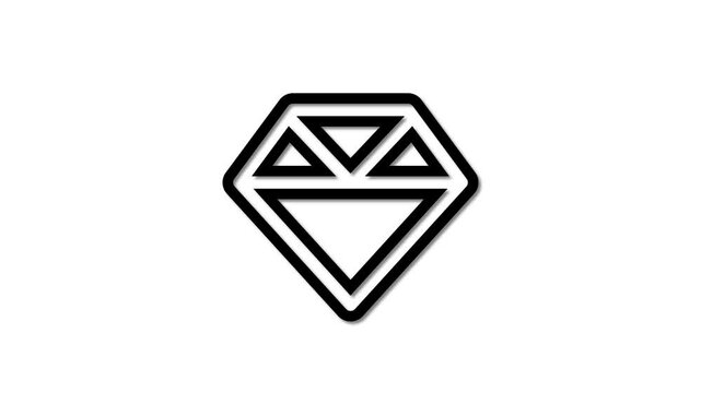 Heart love diamond shape. Letter V diamond. Black diamond logo. - Powered by Adobe