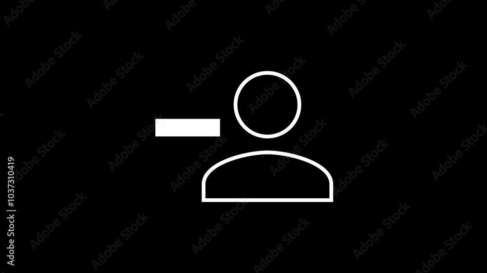 Poster Remove or delete user profile icon flat design animation.