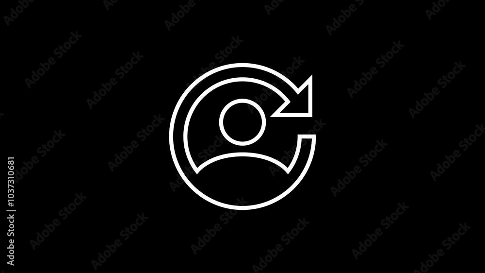 Poster account reactivate icon. synchronization or reset icon animation.