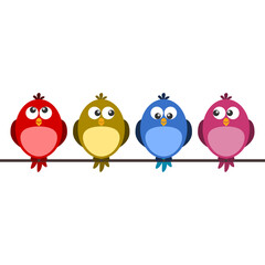 Obraz premium Cute Color bird icon isolated on transparent background