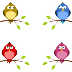 Cute Color bird icon isolated on transparent background