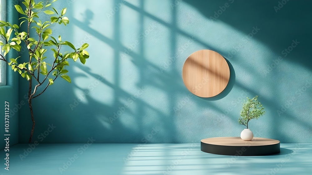 Poster sleek and modern 3d studio room with a black and white minimalist background an empty floor and wall