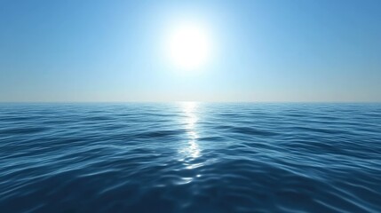 Obraz premium A serene sea water surface with smooth ripples extending towards the horizon.