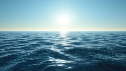 Obraz premium A serene sea water surface with smooth ripples extending towards the horizon.