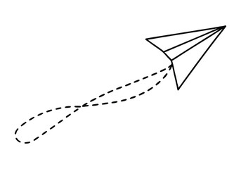 Minimalist Continuous Line Art of a Flying Paper Plane – Travel Vector Design