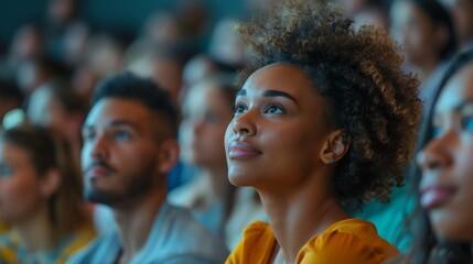 A captivated audience during a seminar, focused and engaged.