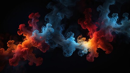 New Free Photo Abstract holographic waves in neon colors swirl dynamically against a dark background.	
